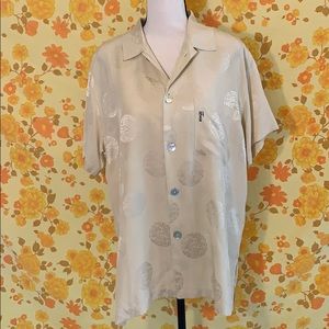 100% Silk Japanese Geisha Button Down Shirt